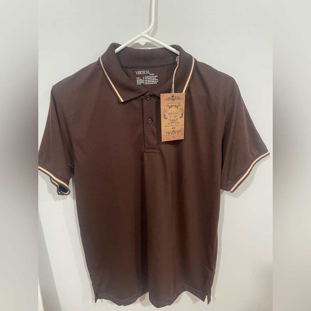 Vertical Sport Brown Polo Shirt